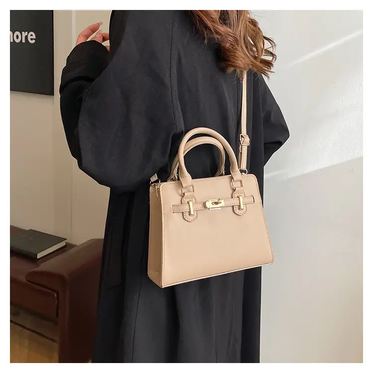 White Women's Shoulder Crossbody Bag with Gold Hardware — feature 13
