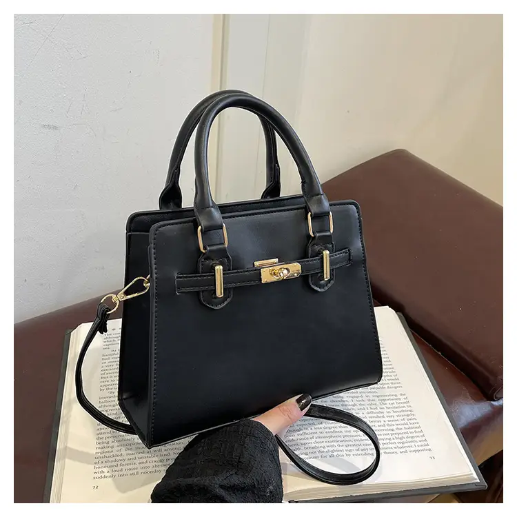 White Women's Shoulder Crossbody Bag with Gold Hardware — feature 20