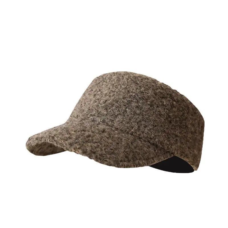 Women's Winter Flat Cap Equestrian Hat Brown Thick Warm - Image 9