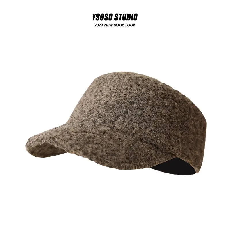 Women's Winter Flat Cap Equestrian Hat Brown Thick Warm — feature 5