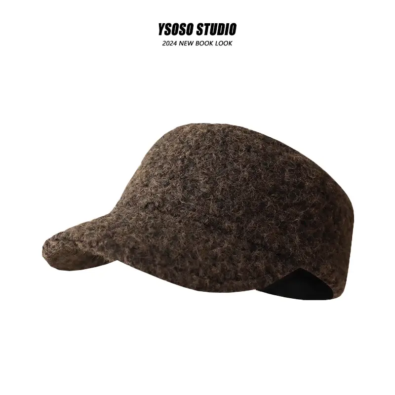 Women's Winter Flat Cap Equestrian Hat Brown Thick Warm — feature 6