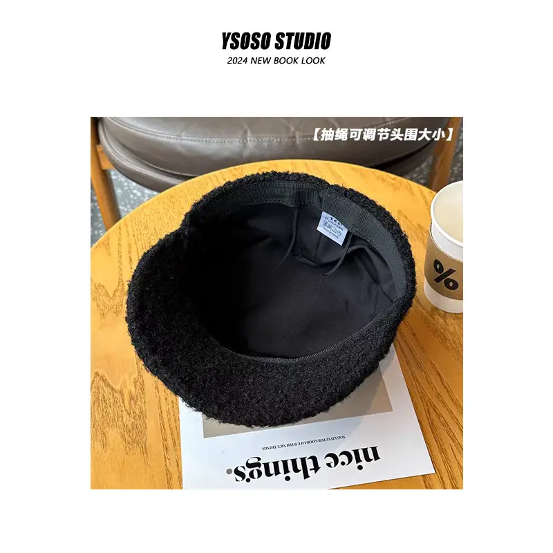 Women's Winter Flat Cap Equestrian Hat Brown Thick Warm — feature 8