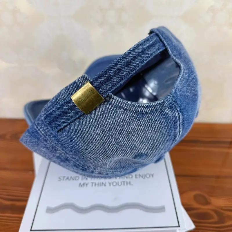 Women Ripped Denim Baseball Cap Peaked Hat — feature 17