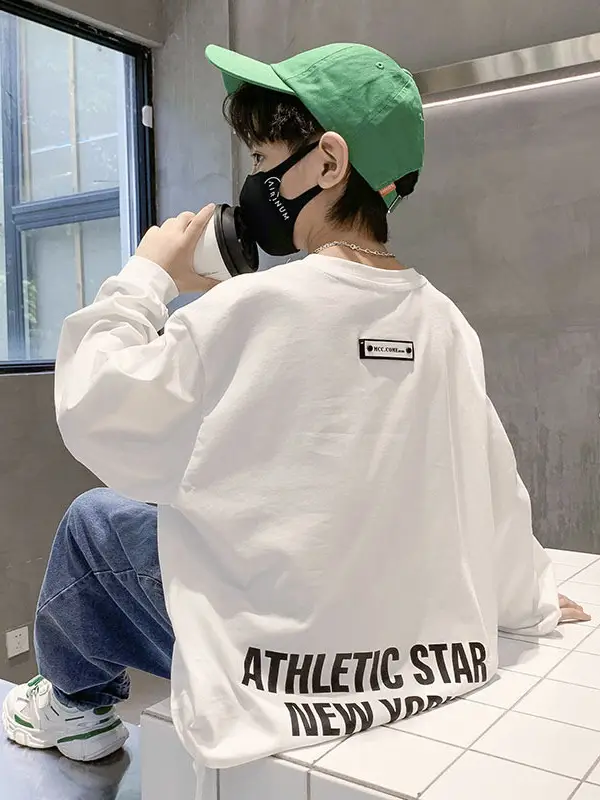 Boys Cotton Long Sleeve T-Shirt White Spring Autumn 2025 - Image 2