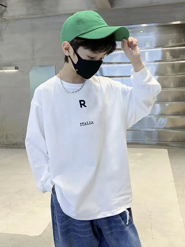Boys Cotton Long Sleeve T-Shirt White Spring Autumn 2025 - Image 6