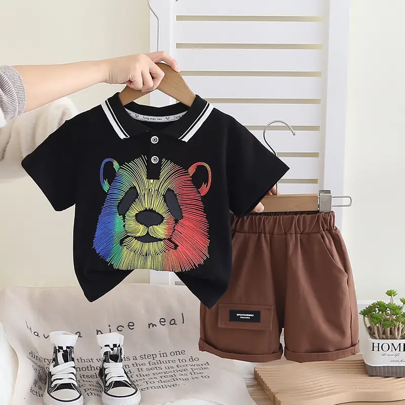2025 Boys Cartoon T-Shirt Shorts Set Small Medium — feature 3