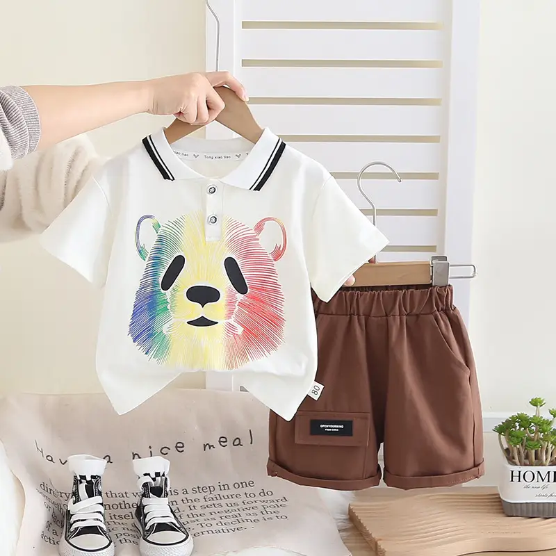 2025 Boys Cartoon T-Shirt Shorts Set Small Medium — feature 4
