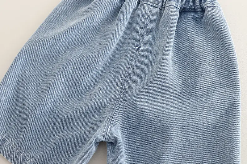 Boy's English Print Denim Shorts Set Summer — feature 15