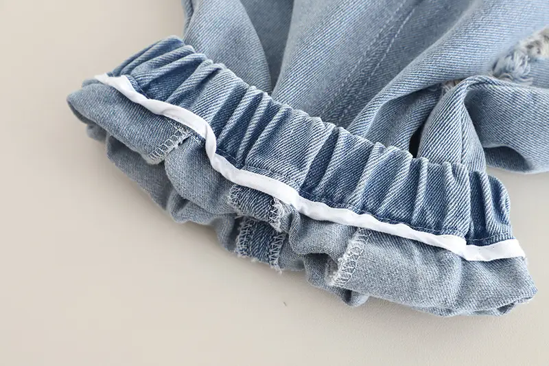 Boy's English Print Denim Shorts Set Summer — feature 16