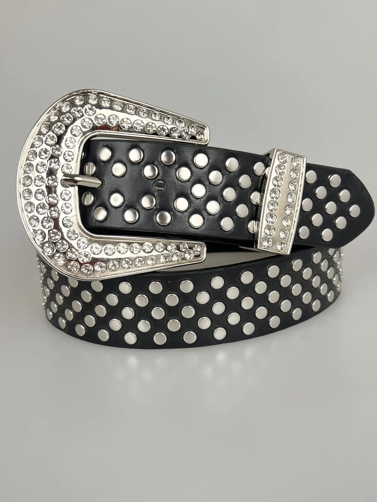 Black Rhinestone Belt with Pointed Edge & Diamond Embellishment — feature 10