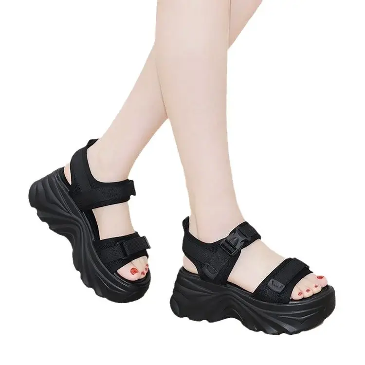 Internet Celebrity Torre Sandals Women's 2025 Summer New All-Match Soft Sole Non-Slip Thick Bottom Platform Sports Beach Shoes