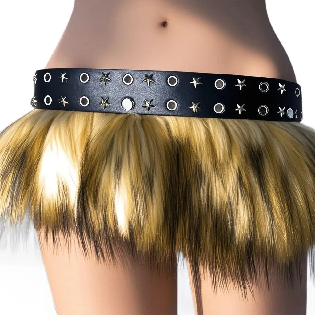 Punk Tassel Waist Skirt PU Leather Belt Unisex - Image 5