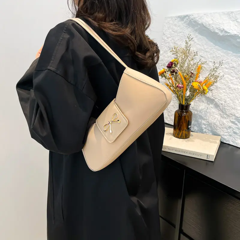 2025 Women's Brown Bow Shoulder Bag with Leather Strap - Image 8