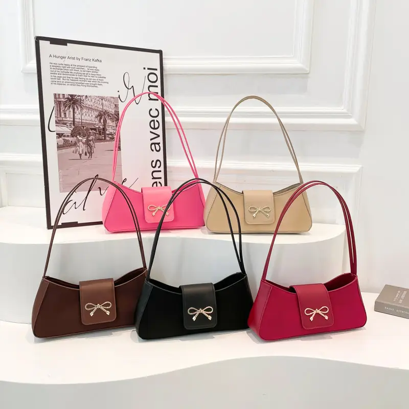 2025 Women's Brown Bow Shoulder Bag with Leather Strap - Image 9