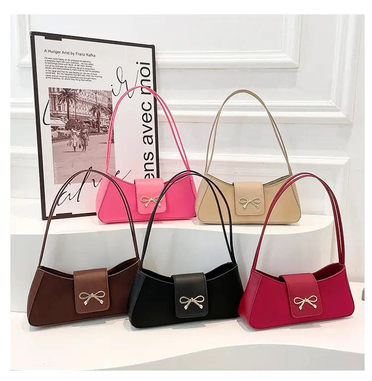 2025 Women's Brown Bow Shoulder Bag with Leather Strap — feature 11
