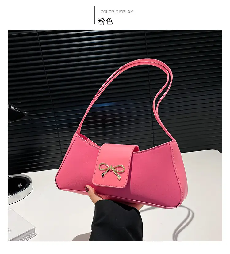 2025 Women's Brown Bow Shoulder Bag with Leather Strap — feature 13