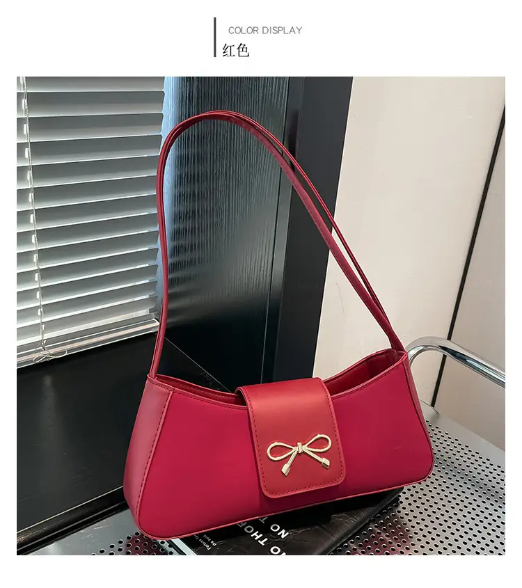 2025 Women's Brown Bow Shoulder Bag with Leather Strap — feature 14