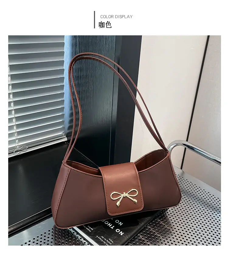 2025 Women's Brown Bow Shoulder Bag with Leather Strap — feature 15