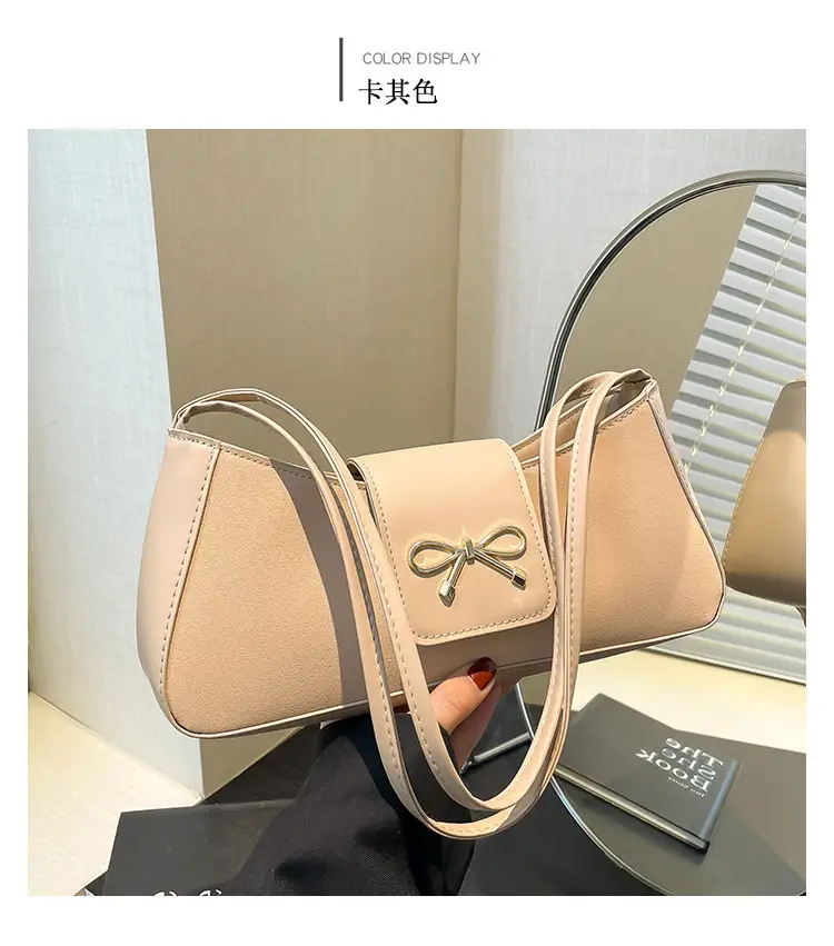 2025 Women's Brown Bow Shoulder Bag with Leather Strap — feature 16