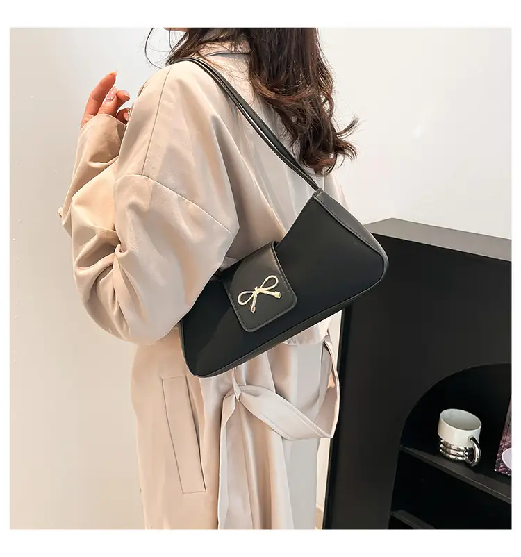 2025 Women's Brown Bow Shoulder Bag with Leather Strap — feature 23
