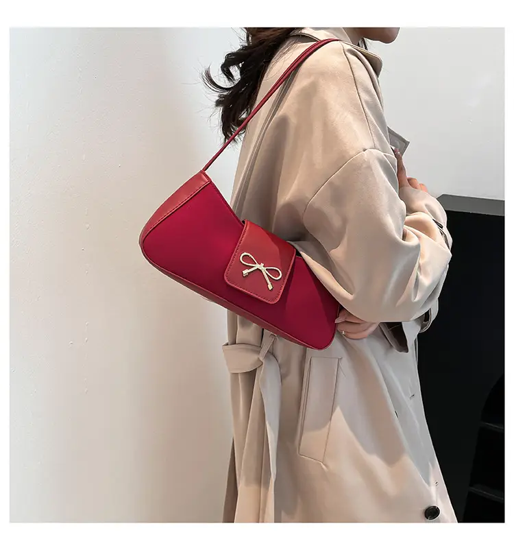 2025 Women's Brown Bow Shoulder Bag with Leather Strap — feature 25