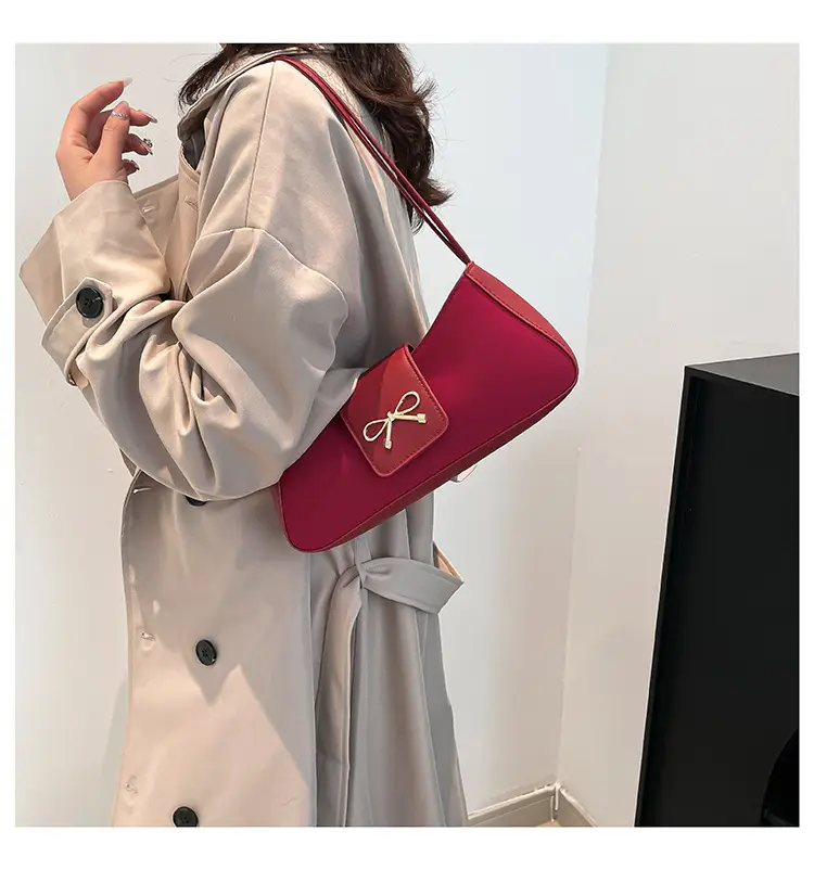 2025 Women's Brown Bow Shoulder Bag with Leather Strap — feature 26