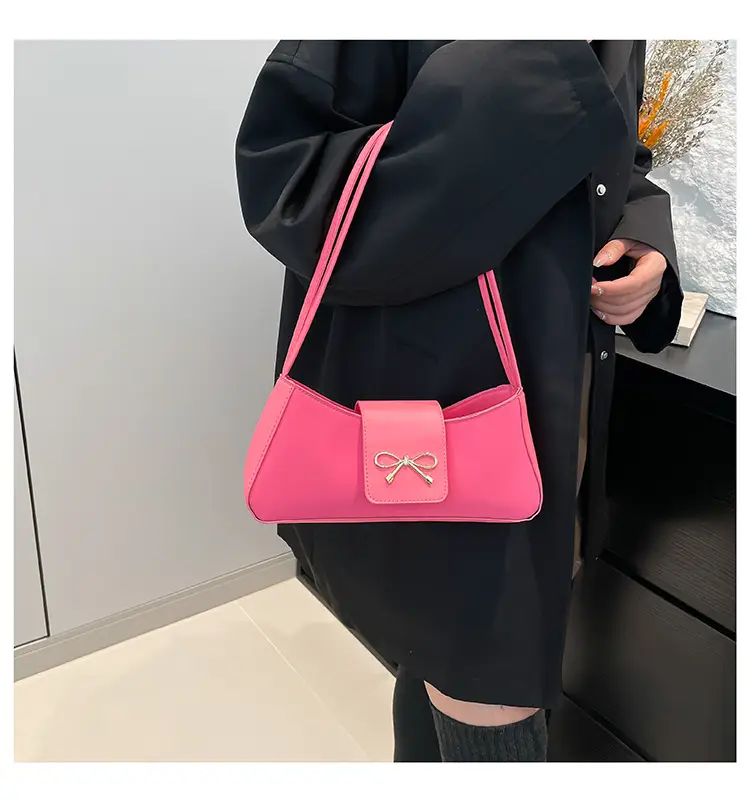 2025 Women's Brown Bow Shoulder Bag with Leather Strap — feature 28