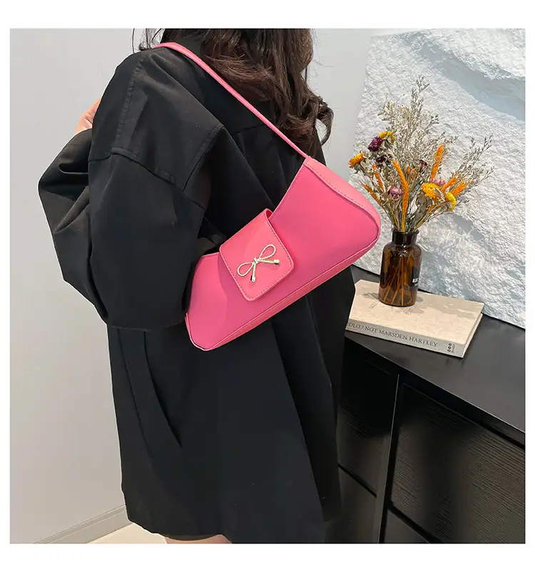 2025 Women's Brown Bow Shoulder Bag with Leather Strap — feature 30