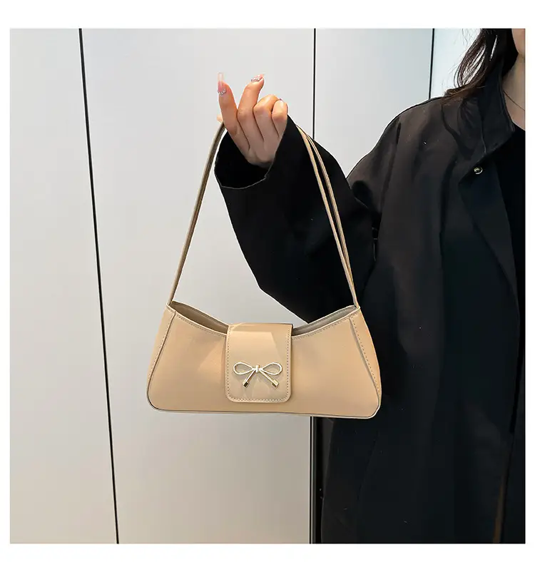 2025 Women's Brown Bow Shoulder Bag with Leather Strap — feature 31