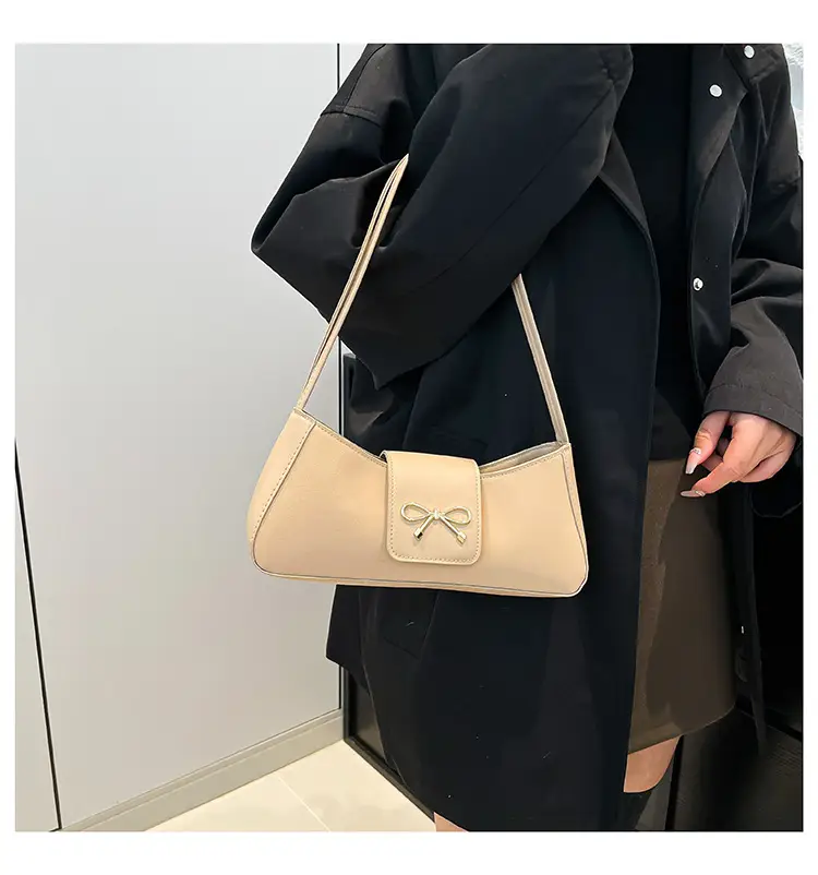 2025 Women's Brown Bow Shoulder Bag with Leather Strap — feature 32