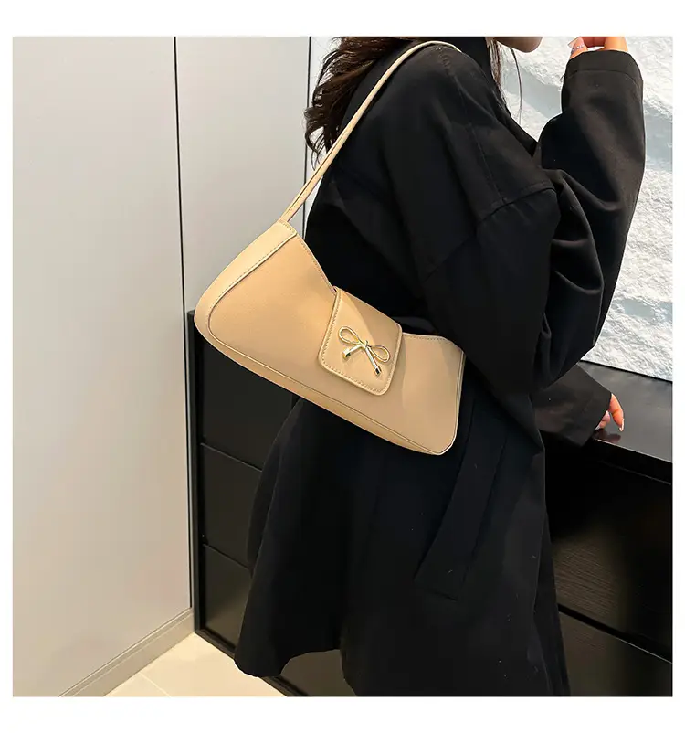 2025 Women's Brown Bow Shoulder Bag with Leather Strap — feature 33