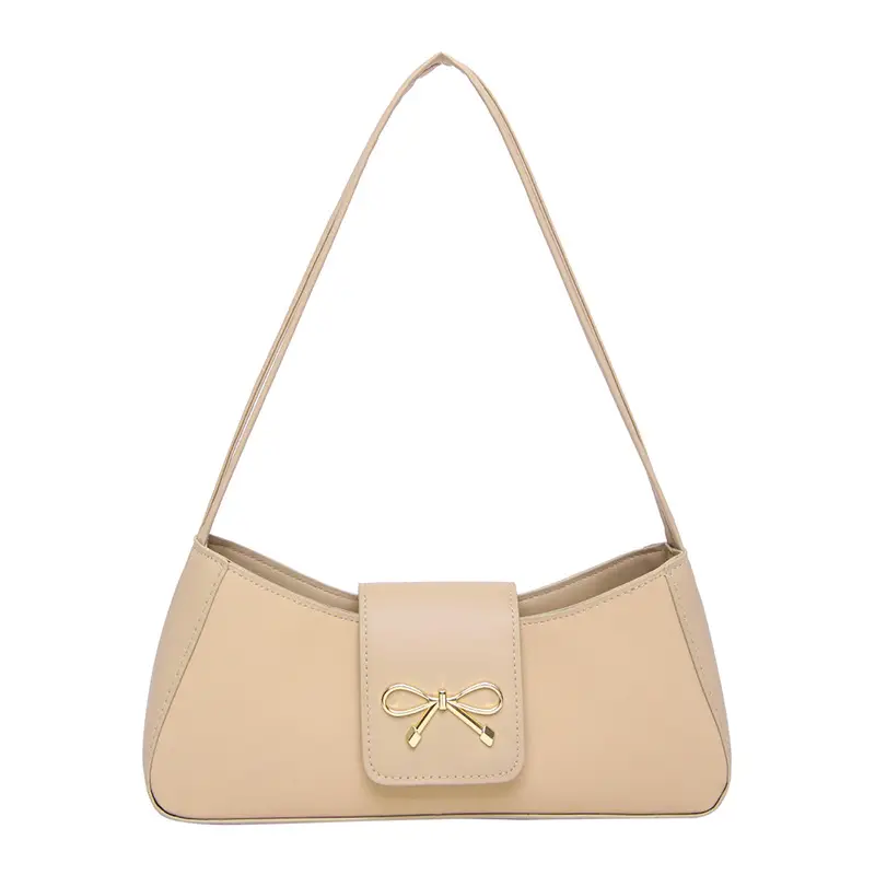 2025 Women's Brown Bow Shoulder Bag with Leather Strap - Image 3
