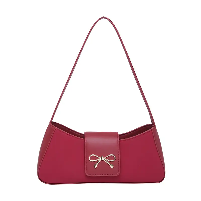 2025 Women's Brown Bow Shoulder Bag with Leather Strap - Image 4