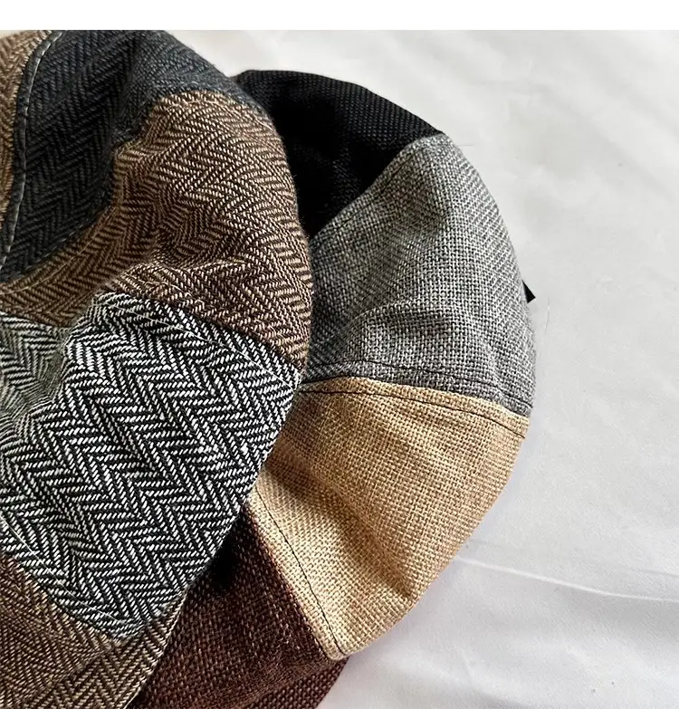 Men's Plaid Beret Hat with Face Mask — feature 16