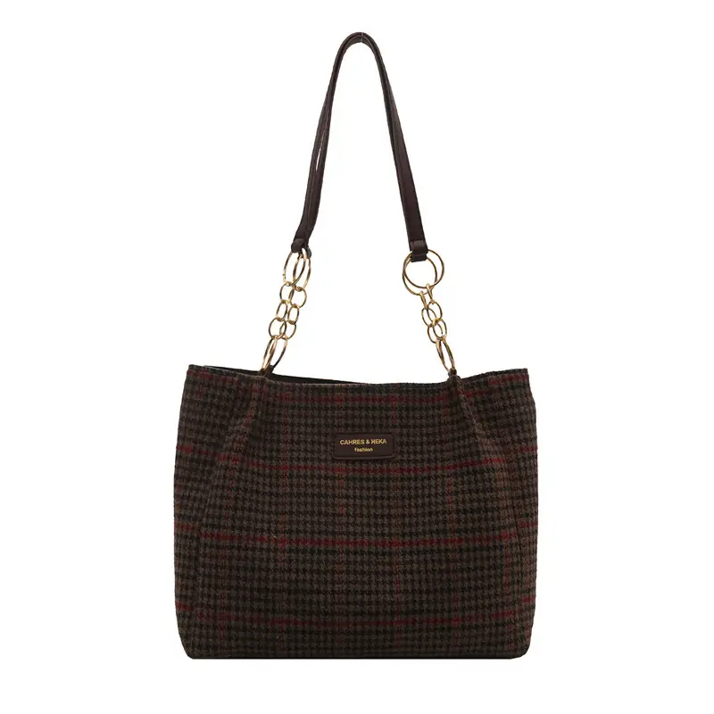 Women's Vintage Plaid Shoulder Bag 2024 Winter New - Image 8