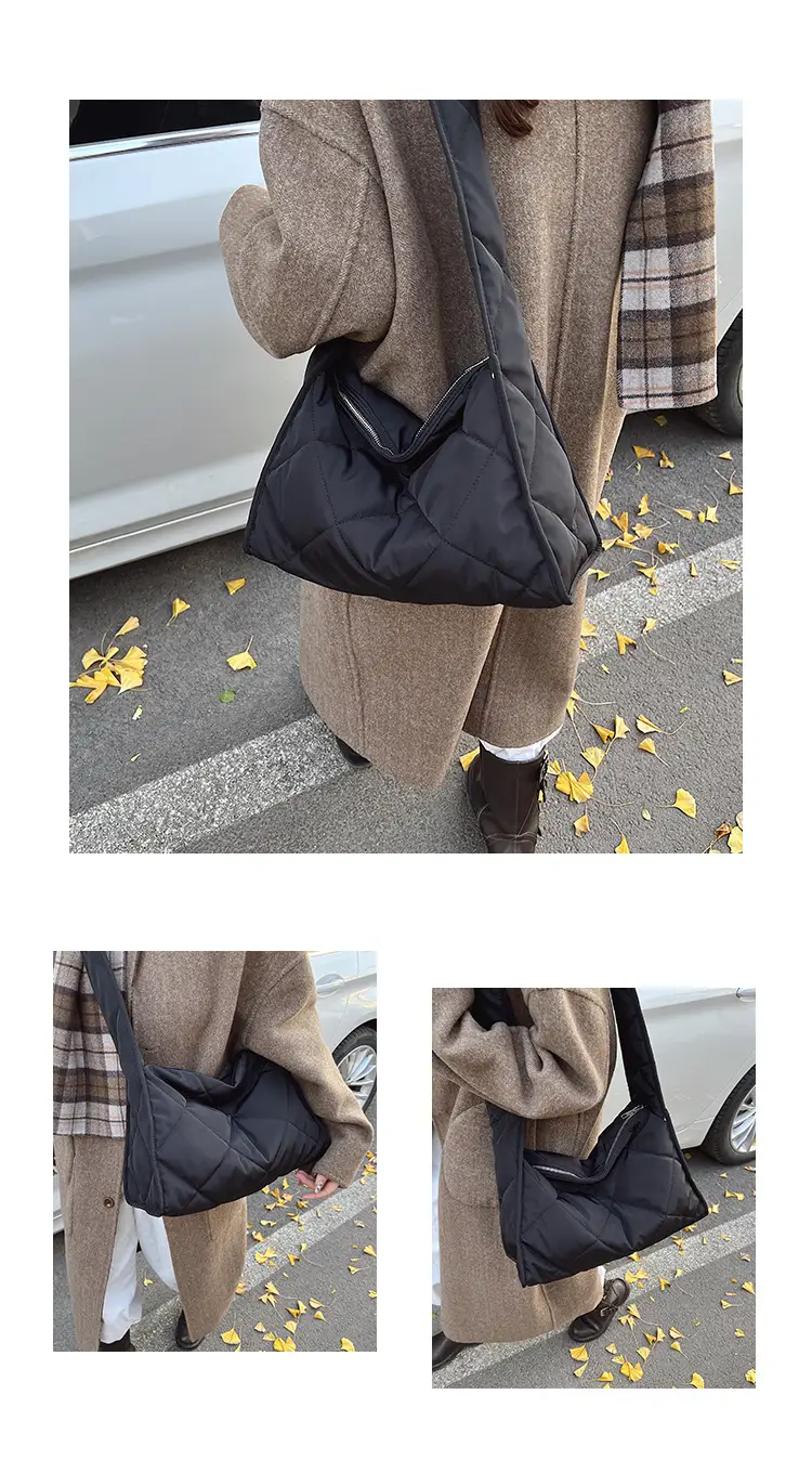 Black Quilted Shoulder Bag for Women 2024 Winter — feature 11
