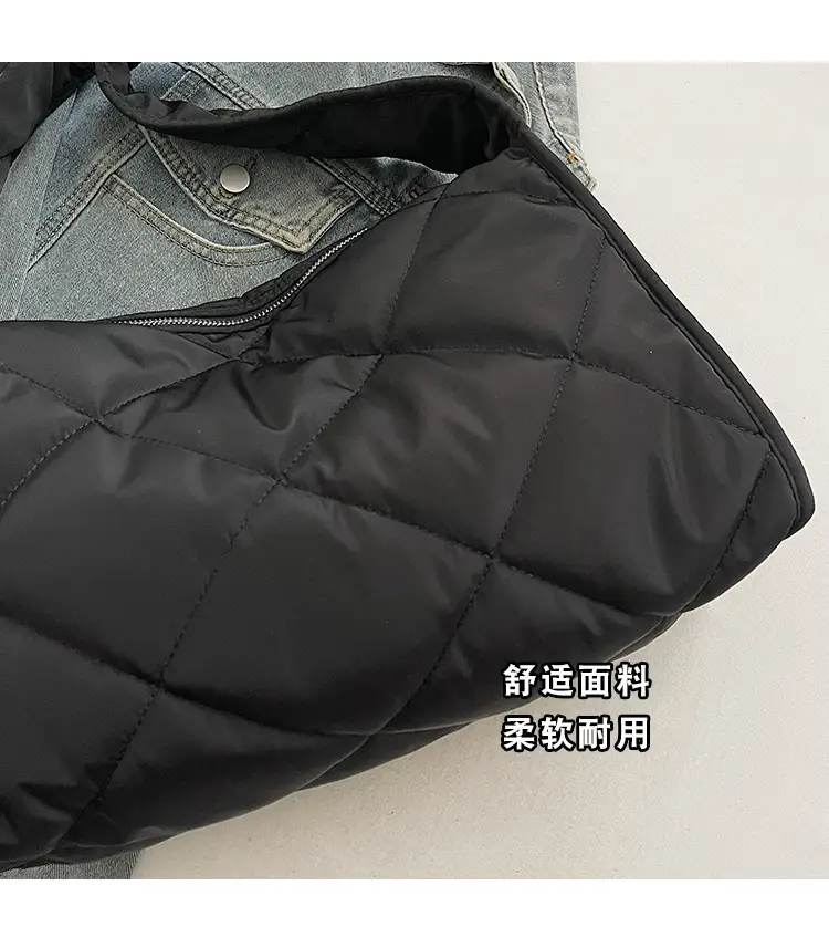 Black Quilted Shoulder Bag for Women 2024 Winter — feature 3