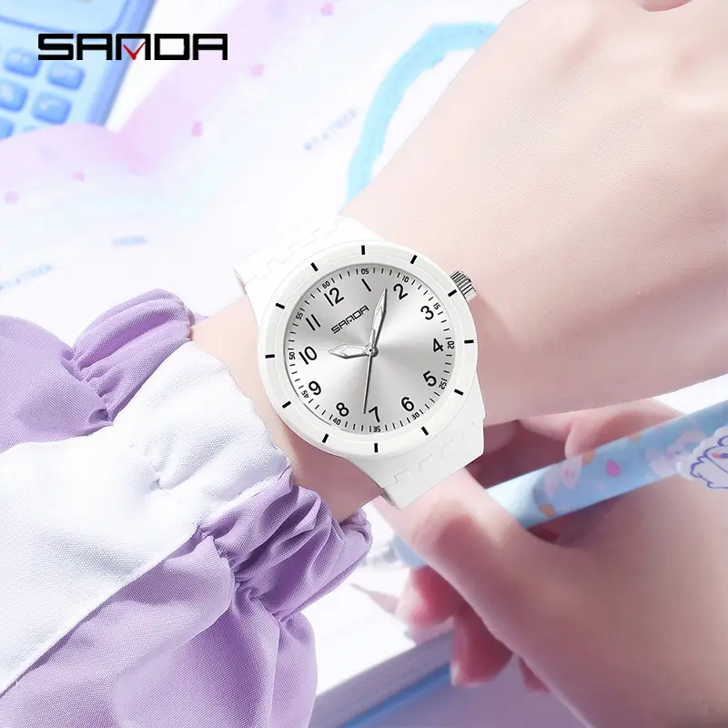 Sanda Black Quartz Watch for Students Sports Waterproof - Image 8