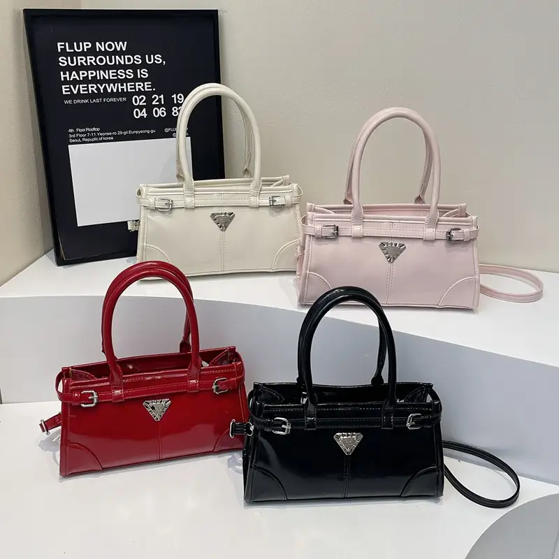 Women's Pink Leather Crossbody Bag with Heart Detail - Image 8