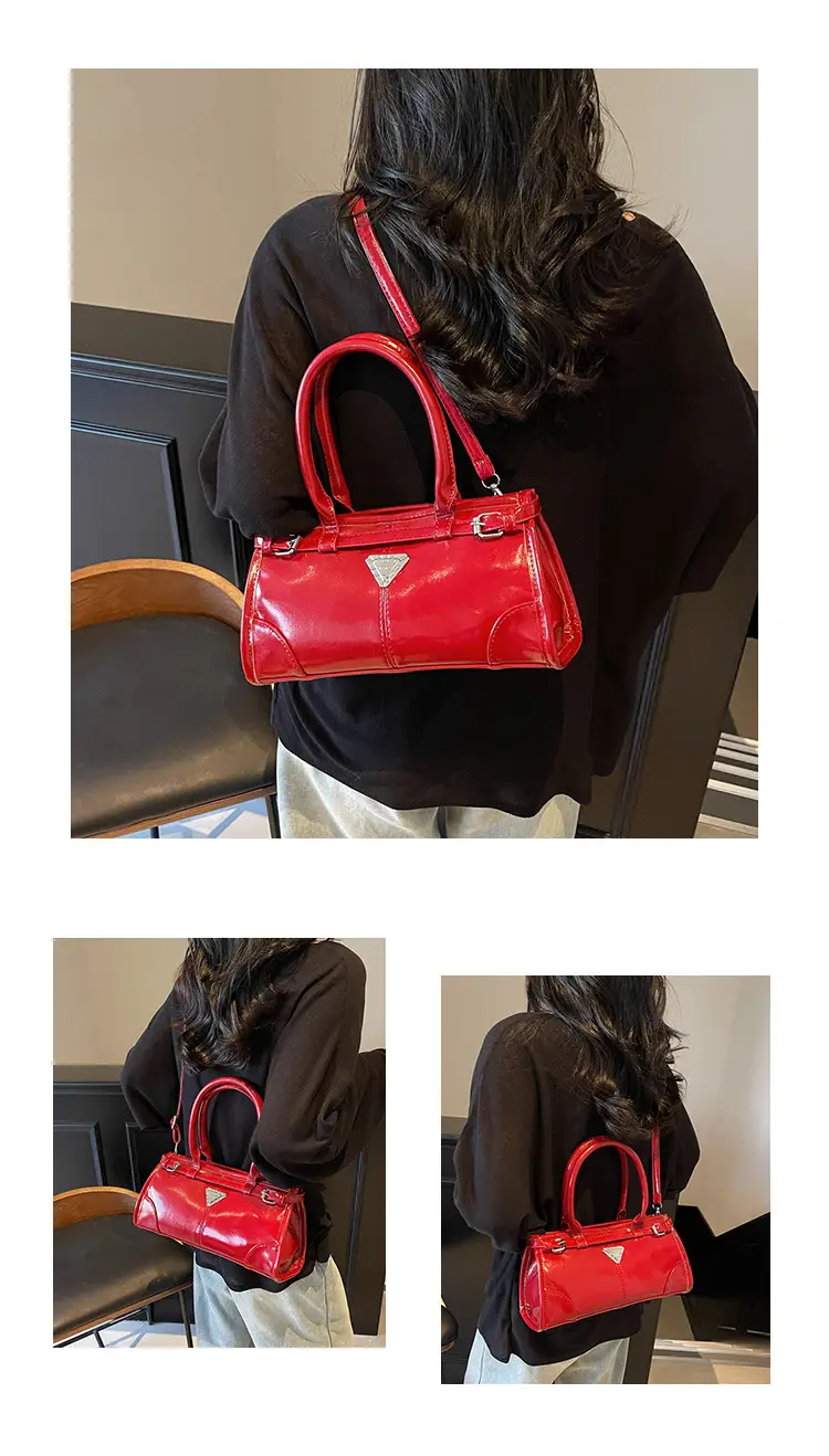 Women's Pink Leather Crossbody Bag with Heart Detail — feature 12