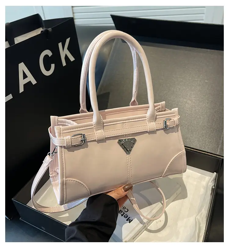 Women's Pink Leather Crossbody Bag with Heart Detail — feature 2