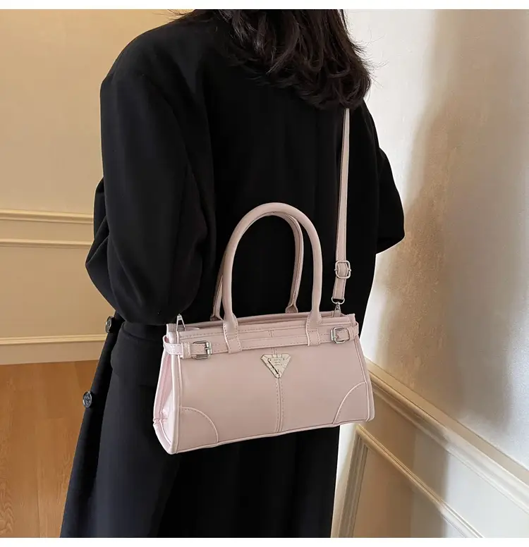 Women's Pink Leather Crossbody Bag with Heart Detail — feature 22