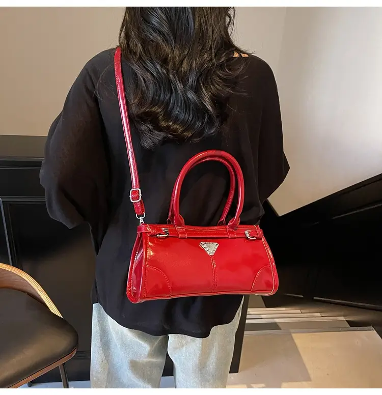 Women's Pink Leather Crossbody Bag with Heart Detail — feature 37