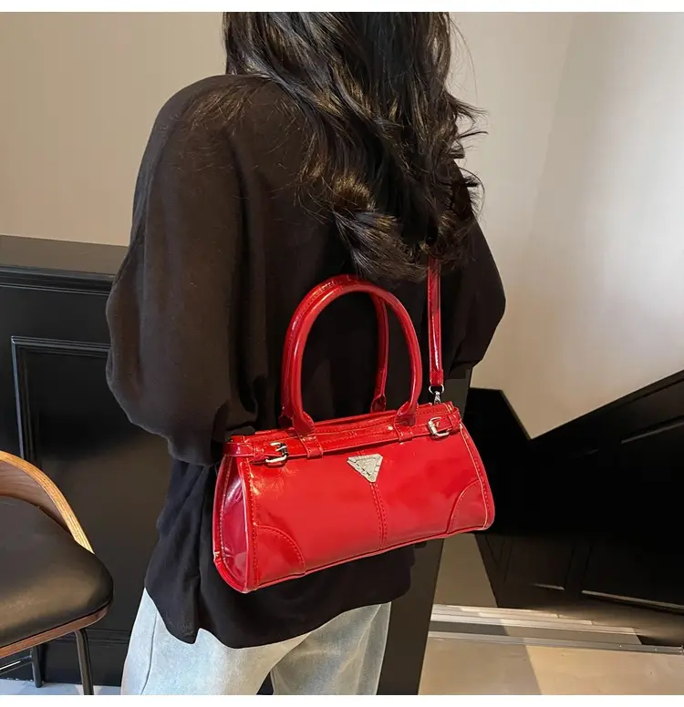 Women's Pink Leather Crossbody Bag with Heart Detail — feature 38