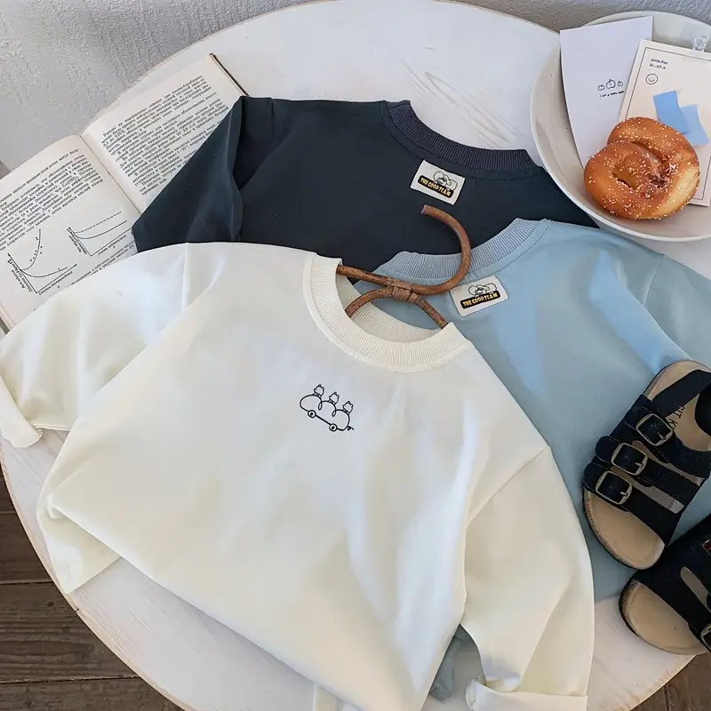 Boys Cotton Long Sleeve T-Shirt White Spring 2025 - Image 2