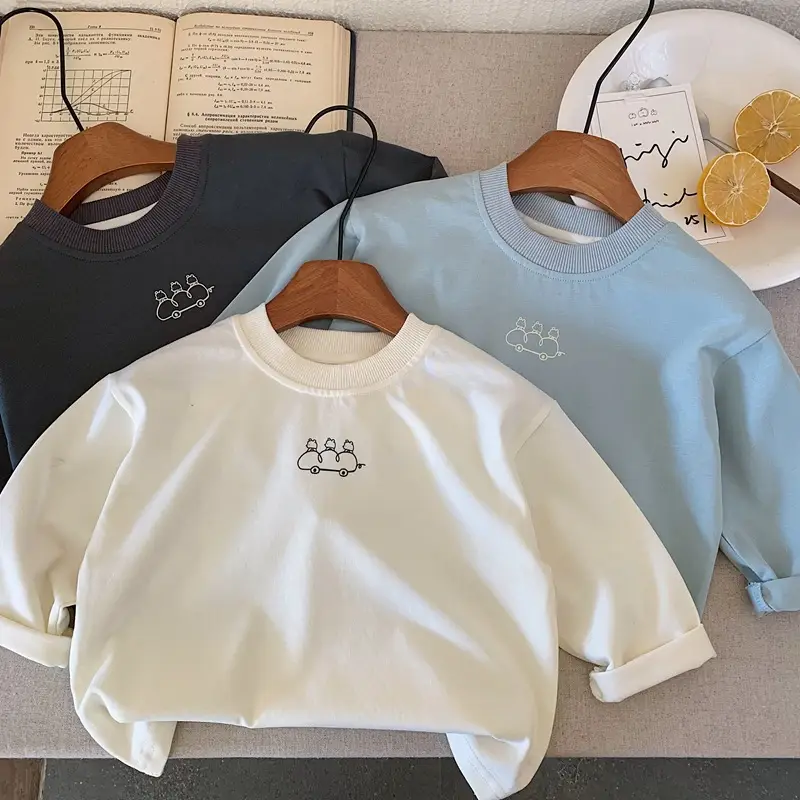 Boys Cotton Long Sleeve T-Shirt White Spring 2025 - Image 4
