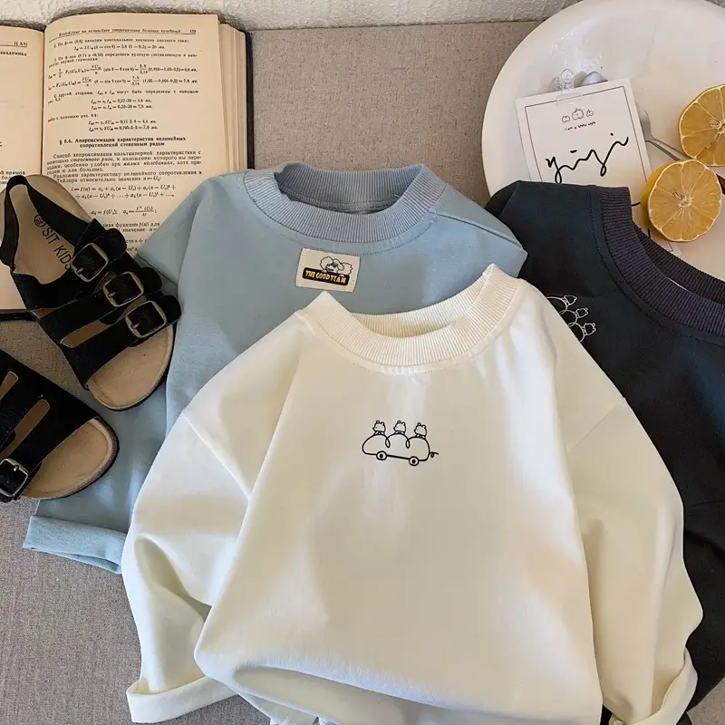 Boys Cotton Long Sleeve T-Shirt White Spring 2025 — feature 13