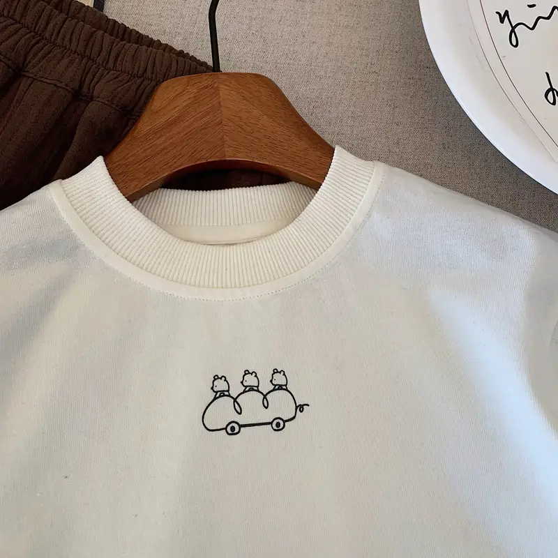 Boys Cotton Long Sleeve T-Shirt White Spring 2025 — feature 9