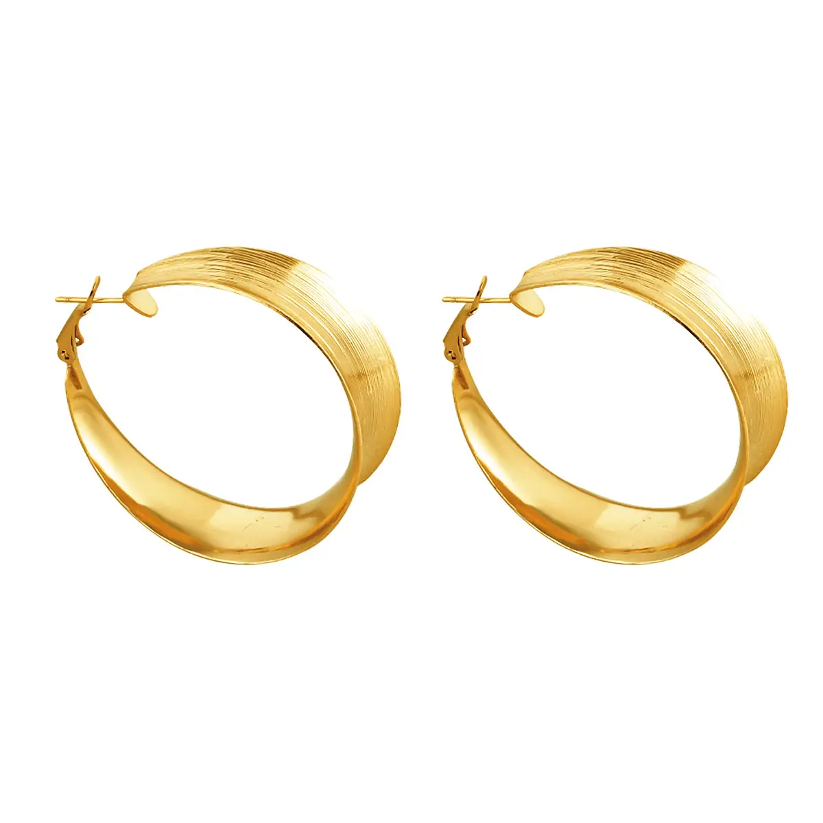 Gold Brushed Round Earrings for Women Party Gift — feature 6
