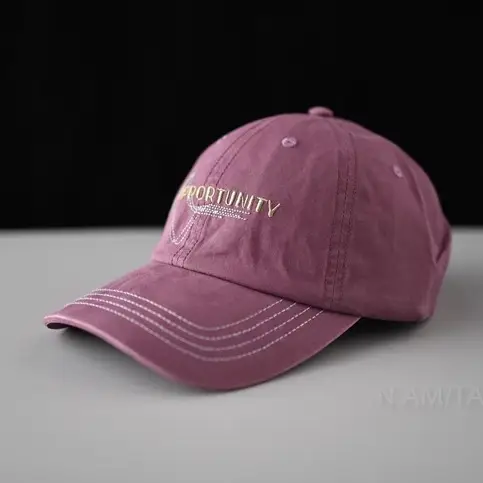 White Korean Baseball Cap with Letter Embroidery - Image 7